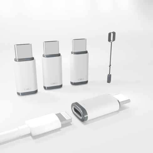 4 Pack Lightning to USB C Adapter for iPhone 15/16/17/17 Pro Max/Plus, Samsung S25, Charging & Data Transfer, Lightning Female to USB C Male Type C Connector, Not for Audio/OTG in Kuwait