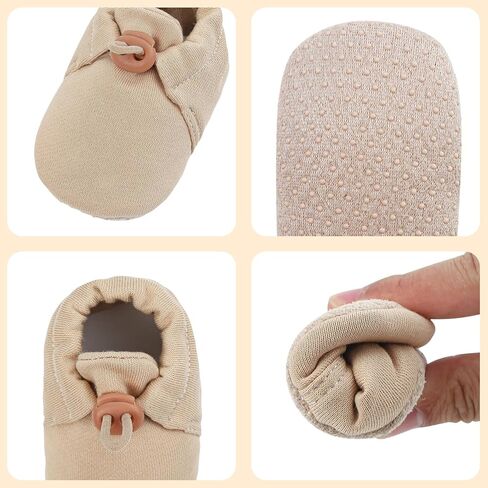 2 Pack Newborn Shoes Soft Sole Baby Sock Booties Drawstring Infant Boys Girls First Walking Slippers, 0-6 Months in Saudi Arabia