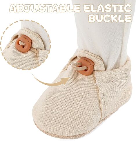 2 Pack Newborn Shoes Soft Sole Baby Sock Booties Drawstring Infant Boys Girls First Walking Slippers, 0-6 Months in Saudi Arabia