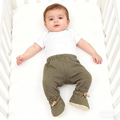 2 Pack Newborn Shoes Soft Sole Baby Sock Booties Drawstring Infant Boys Girls First Walking Slippers, 0-6 Months in Saudi Arabia