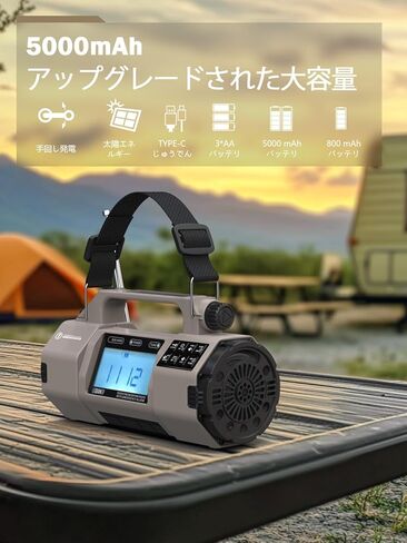 راديو الطوارئ مع راديو الطقس NOAA، راديو AM/FM محمول بالطاقة الشمسية للبقاء على قيد الحياة، أجهزة راديو تعمل بالبطارية القابلة لإعادة الشحن، مصباح يدوي للطوارئ SOS، مصباح للقراءة، للمنزل في الهواء الطلق in Kuwait