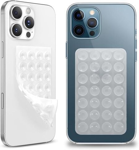 حامل حافظة هاتف بالشفط، ملحقات هاتف لاصقة من السيليكون على الوجهين لهواتف iPhone وAndroid، حامل هاتف دش بدون استخدام اليدين لالتقاط صور السيلفي وفيديوهات Tiktok، وردي in Saudi Arabia