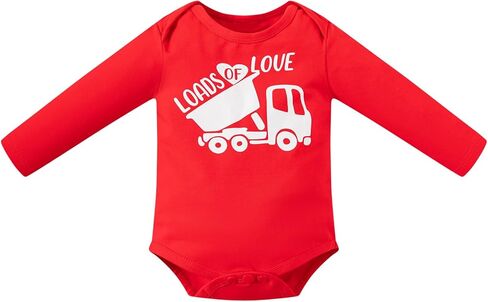 Auggle Baby Boys Girls My First Valentine's Day Cart Love Heart Romper Infant Long Sleeve Cute Outfit Clothes Set in Saudi Arabia