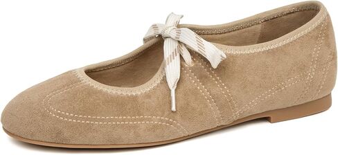 Lace up Ballet Flats for Women Round Toe Slip On Mary Jane Flats Comfortable Strappy Ballerina Shoes in Kuwait