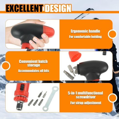 Multi bit Ratchet Snowboard Screwdriver for Adjusting Bindings, snowboard tool, 6-in-1 Snowboard Multitool, Compact and Pocket Friendly in Saudi Arabia