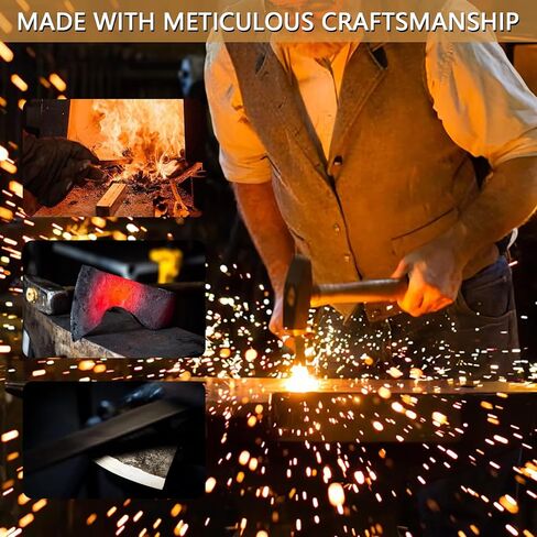 فأس مقاس 14.4 بوصة، فأس تخييم، فأس بقاء مع غمد، فأس بوشكرافت مع 1065 من الفولاذ الكربوني ومقبض من خشب الزان لتقطيع الخشب - مثالية للبقاء في الهواء الطلق والمغامرات in Kuwait