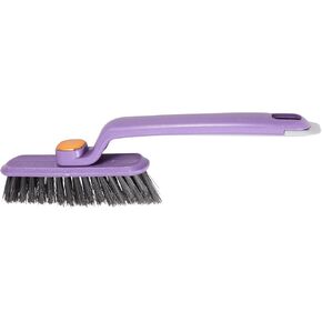 Hard Bristle Rotating Cleaning Brush 2-in-1 Crevice Scrub Brush for Bathroom Tiles and Window Track Cleaning with 360° No Dead Corner Design Long Handle in Saudi Arabia