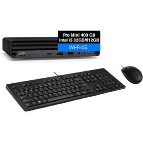 كمبيوتر مكتبي صغير HP Pro Mini 400 G9 Business (الجيل الرابع عشر، Intel i5-14500T (Beats i7-12700T)، 16 جيجابايت DDR4، 512 جيجابايت PCIe SSD، WiFi 6E+BT 5.3، RJ-45، 2 منفذ عرض + HDMI، Win11Pro) مع ماوس USB ولوحة مفاتيح in Kuwait