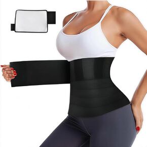 Waist Trainer for Women Belly Fat, Bandage Wrap Corset Shapewear, Postpartum Belly Band, Tummy Control Waist Cincher, Long Torso Sweat Band Black in Kuwait