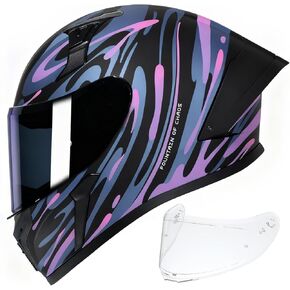 CYRIL Full Face Motorcycle Helmets for Adults Men & Women with Tinted and Clear Visor Meet Dot Approved in Saudi Arabia