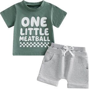 WZTYYDS Baby Boy First Birthday Outfit Letter Print Short Sleeve T-shirt Jogger Shorts Set 1st birthday Summer Clothes in Saudi Arabia