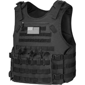 سترة خارجية مع حقيبة بسحاب قابلة للتعديل، سترة مولي سريعة الإصدار مع ثلاث أكياس ماج قابلة للإزالة، سترة خارجية سوداء in Kuwait