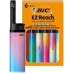 ولاعات BIC EZ Reach، ولاعة طويلة الرقبة، تصميمات متدرجة، 6 عبوات (قد تختلف التصاميم) in Kuwait