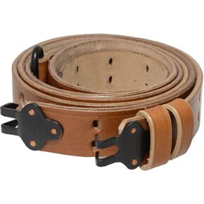 US M1 Garand Leather Rifle Sling WWII M1907 Leather Carry Sling Springfield Gun Sling Steel H/W WW2 Marked in Saudi Arabia