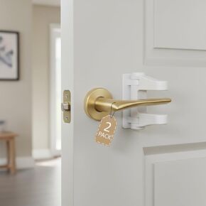 6-Pack Door Handle Baby Proof – Child Proof Door Lever Lock & Door Locks for Kids Safety, Stop Toddlers & Pets from Opening Doors – Easy One-Hand Use, No-Drill Adhesive – Fit Bath/Kitchen/Bedroom in Saudi Arabia