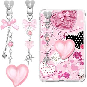 ZLFSRQ 3Pcs Charm Chains for Kindle Decorating Charms Cute Pink Bow E-reader Accessories Bling Heart Grip Holder Compatible with Kindle Phone iPad Christmas Birthday Gifts for Book Lovers Coworkers in Kuwait