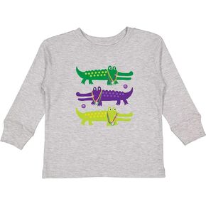 تي شيرت Inktastic Mardi Gras Holiday Alligators للأطفال الصغار بأكمام طويلة in Kuwait