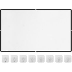 Projector Screen, 4K HD Home Movie Projection Screen, 60"|72"|84"|100"|120"|150" Anti-Crease Theater Screens Indoor Outdoor(Size:100 INCH) in Kuwait