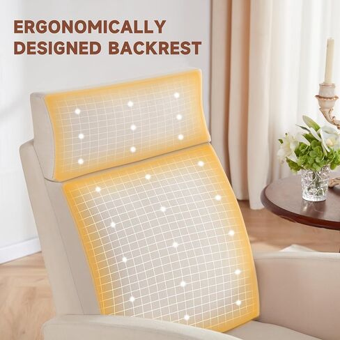 كرسي هزاز مع مسند للقدمين، كرسي حضانة مريح بظهر مرتفع، كرسي هزاز للأطفال، كرسي رضاعة لغرفة المعيشة (بيج كتان) in Kuwait