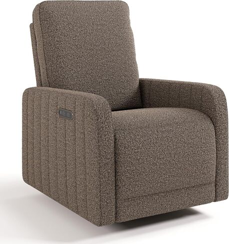 Storkcraft Kyoto Deluxe Power Recliner Swivel Glider (Mountain Brown Boucle) – Premium Electronic Power Recliner for Nursery, Includes Dual-USB Charging Port with USB-A & USB-C, Glider Rocking Chair in Saudi Arabia