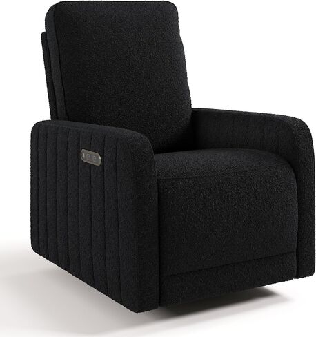 Storkcraft Kyoto Deluxe Power Recliner Swivel Glider (Mountain Brown Boucle) – Premium Electronic Power Recliner for Nursery, Includes Dual-USB Charging Port with USB-A & USB-C, Glider Rocking Chair in Saudi Arabia
