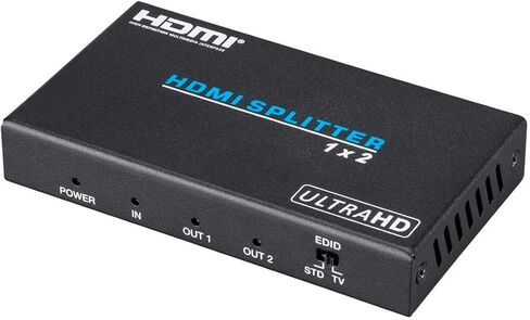 موزع HDMI Monoprice Blackbird 4K Pro 1x2 - HDR، 18 جيجابت في الثانية، 4K 60 هرتز، YCbCr 4:4:4، مع دعم HDCP 2.2 (متوافق مع مشغل PS4/5 Xbox Apple TV Fire Stick Roku Blu-Ray) in Saudi Arabia