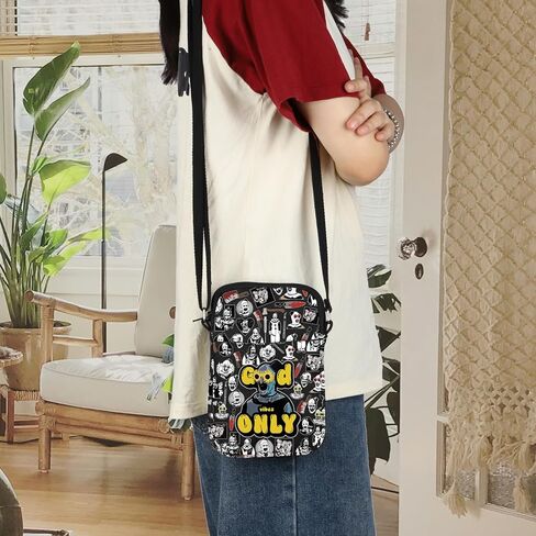 ENSIANTH Sunflower Glasses Clown Crossbody Bag Horror Slasher Serial Killer Movie Lover Gift Scary Halloween Thriller Gift (Good Vibes CB) in Saudi Arabia