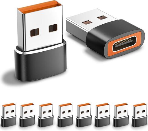 10 عبوات محول USB إلى USB C، محول USB C أنثى إلى USB ذكر، شحن سريع ونقل البيانات لهاتف iPhone17 16 15 Plus Pro Max، iPad Air Mini 6 7، Samsung Galaxy S25-S22، iPad Air، Pixel in Saudi Arabia