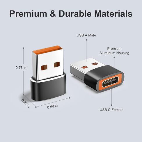 10 عبوات محول USB إلى USB C، محول USB C أنثى إلى USB ذكر، شحن سريع ونقل البيانات لهاتف iPhone17 16 15 Plus Pro Max، iPad Air Mini 6 7، Samsung Galaxy S25-S22، iPad Air، Pixel in Saudi Arabia