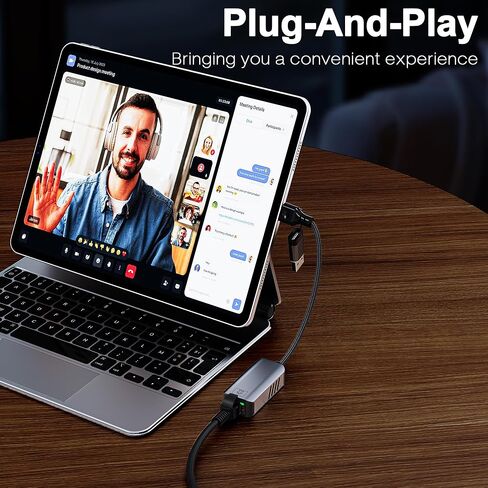 محول USB C إلى إيثرنت 5 جيجابت في الثانية، USB-A وUSB-C إلى RJ45 LAN 5000 ميجابت في الثانية محول شبكة سلكية، محول USB إلى إيثرنت متوافق مع Thunderbolt 4/5، MacBook، Windows، MacOS، Linux، iPhone 17/16/15 in Saudi Arabia