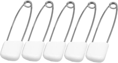 HOMSFOU 50Pcs Plastic Head Safety Pins for Diapers Stainless Steel Locking Cloth Diaper Pins Multi Use for Crafts Laundry and Shower Games in Kuwait