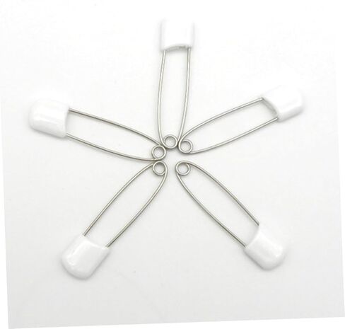 HOMSFOU 50Pcs Plastic Head Safety Pins for Diapers Stainless Steel Locking Cloth Diaper Pins Multi Use for Crafts Laundry and Shower Games in Kuwait