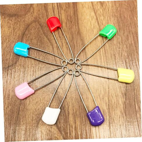 HOMSFOU 50Pcs Plastic Head Safety Pins for Diapers Stainless Steel Locking Cloth Diaper Pins Multi Use for Crafts Laundry and Shower Games in Kuwait