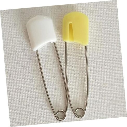 HOMSFOU 50Pcs Plastic Head Safety Pins for Diapers Stainless Steel Locking Cloth Diaper Pins Multi Use for Crafts Laundry and Shower Games in Kuwait