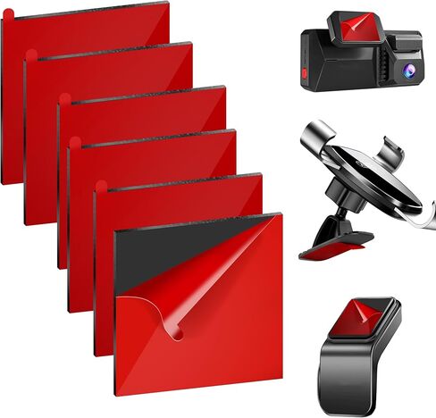 6Pcs Dash Cam Adhesive Pads, 2.83" Heavy Duty Mounting Tape - 248°F Heat Resistant for Windshield & Dashboard, Suction Cup Replacement, No Residue Square Sticky Pads for Car Camera GPS Holder in Saudi Arabia