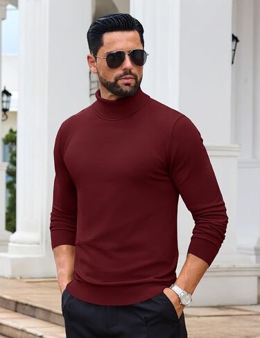EKLENTSON Men's Turtleneck Sweaters Knitted Pullover Long Sleeve Lightweight Slim Fit Sweater Fall Winter in Saudi Arabia