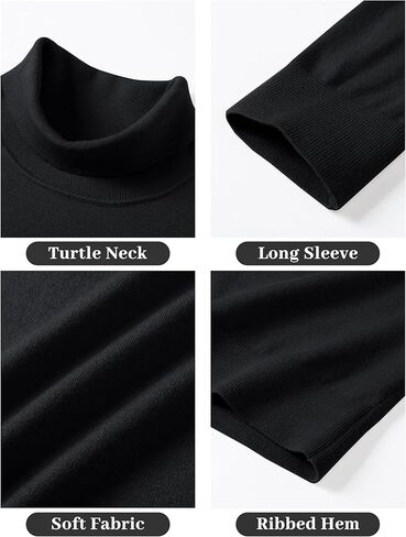 EKLENTSON Men's Turtleneck Sweaters Knitted Pullover Long Sleeve Lightweight Slim Fit Sweater Fall Winter in Kuwait