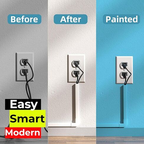 Cable Management Kit – 6 Pack 15.7" (40cm) PVC Cable Raceway with Screws and Anchors – Paintable Wall Cord Cover for TV, Computer, and Home Office – White Wire Hider Channel Set in Saudi Arabia