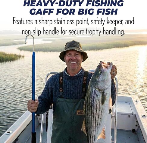 Rite Angler Aluminum Fishing Gaff Hook - Saltwater, Ice Fishing, Gig Pole, Flounder Frog Gigging Equipment, Fish Gaff Hook Holder for Outdoor Adventures - 3" in Saudi Arabia