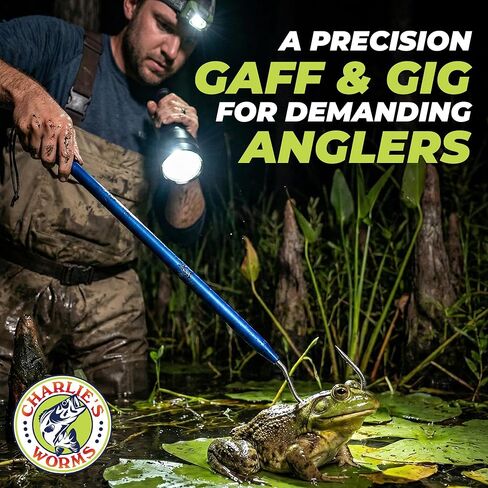 Rite Angler Aluminum Fishing Gaff Hook - Saltwater, Ice Fishing, Gig Pole, Flounder Frog Gigging Equipment, Fish Gaff Hook Holder for Outdoor Adventures - 3" in Saudi Arabia