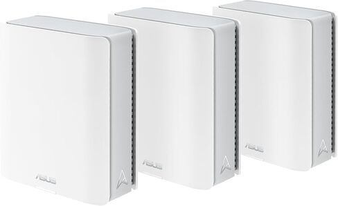 ASUS ZenWiFi BT8 (3 حزم) شبكة WiFi 7 ثلاثية الموجات، 14 جيجابت في الثانية، 8850 قدم مربع، منافذ مزدوجة 2.5 جيجا، معرفات SSID للمنزل الذكي، توصيل الهاتف المحمول 4G و5G (متجدد) in Saudi Arabia