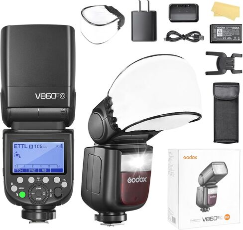فلاش Godox V860III-S لكاميرا سوني، فلاش TTL، V860iii-S لسوني ألفا 77II، 99، 77، 350، 6000، 9، 7R، 7S، 99، 9، 7II، DSC-RX10، حزمة واحدة، حامل الحذاء الساخن، RF لاسلكي، 1.3 × 1.85 بوصة in Saudi Arabia