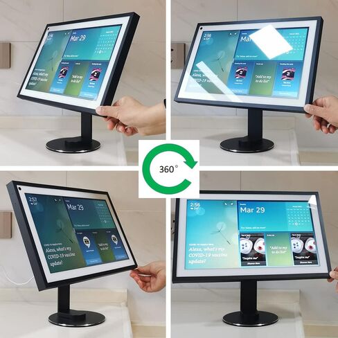 حامل ATOPCAENRT مصنوع من أجل Amazon Echo Show 15 قابل للإمالة والدوران - تصميم ألومنيوم ممتاز، شاشة عرض قابلة للتعديل وقابلة للدوران 360 درجة لاتجاهات الصور والمناظر الطبيعية باللون الأسود in Saudi Arabia