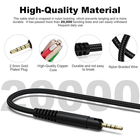 كابل صوت USB C متوافق مع سماعات Sennheiser HD599 SE، HD560S، HD599، HD598، HD550، HD620S، HD400PRO، HD569، HD579، سلك Aux للهواتف الذكية iPhone 15 16 PC، 5FT in Saudi Arabia