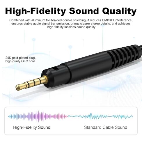 كابل صوت USB C متوافق مع سماعات Sennheiser HD599 SE، HD560S، HD599، HD598، HD550، HD620S، HD400PRO، HD569، HD579، سلك Aux للهواتف الذكية iPhone 15 16 PC، 5FT in Saudi Arabia