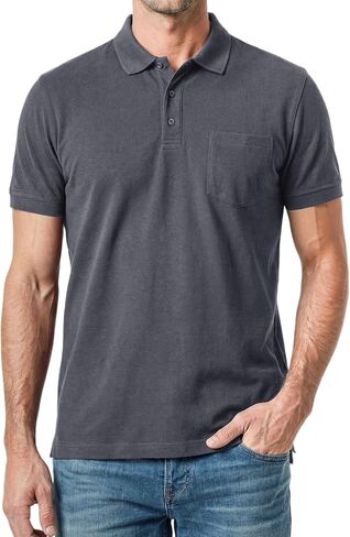 Decrum Mens Polo Shirts Short Sleeve - Business Casual Pique Knit Collared Polos for Men in Saudi Arabia