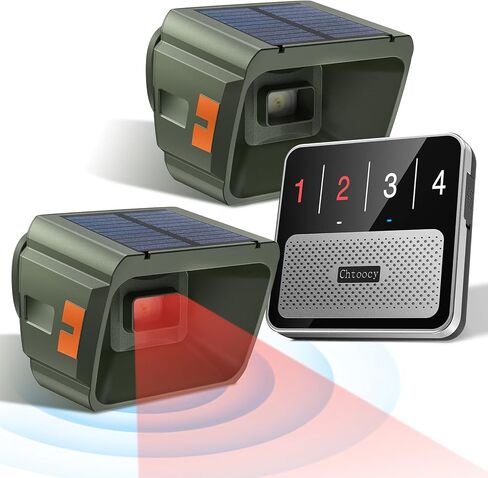 Upgraded Driveway Alarm, Radar + IR Dual Detection, 1/2 Mile Long Range Wireless Driveway Alarm, 3 Sensitivity Levels, Solar Power, Waterproof Motion Sensor for Protect Outdoor Property House in Kuwait