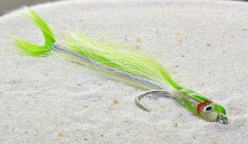 Surf Candy Fishing Fly - Chartreuse - Tied on Mustad Fly Hook #1/0-3ct Set of Flies in Saudi Arabia
