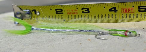Surf Candy Fishing Fly - Chartreuse - Tied on Mustad Fly Hook #1/0-3ct Set of Flies in Saudi Arabia