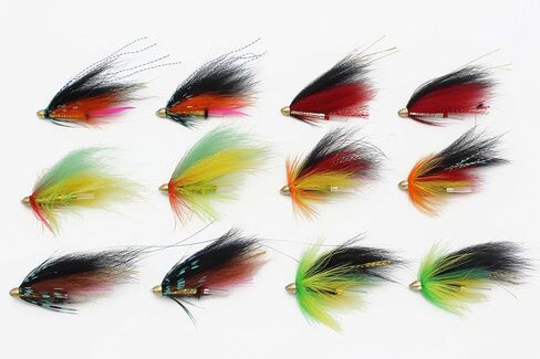 12 pcs Cone Head Tube Fly for Salmon Trout Steelhead Fly Fishing Flies Lures Set in Saudi Arabia